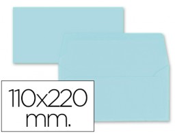 9 sobres Liderpapel 110x220mm. offset 80g/m² color celeste